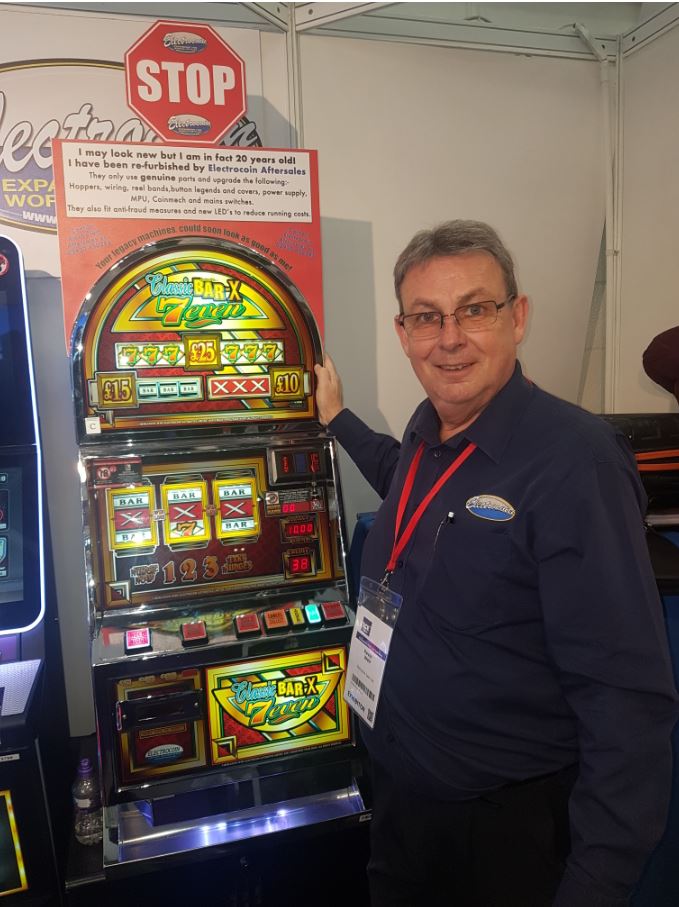 Kevin Weir with the refurbished Bar-X 7even - Electrocoin Aftersales